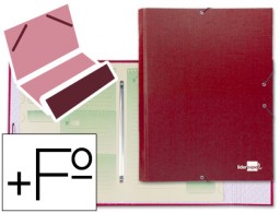 Carpeta clasificadora Liderpapel 12 departamentos Folio cartón forrado roja